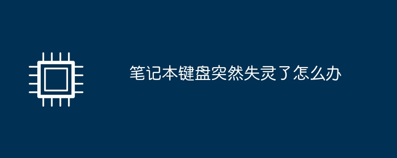 노트북 키보드가 갑자기 작동하지 않으면 어떻게 해야 합니까?