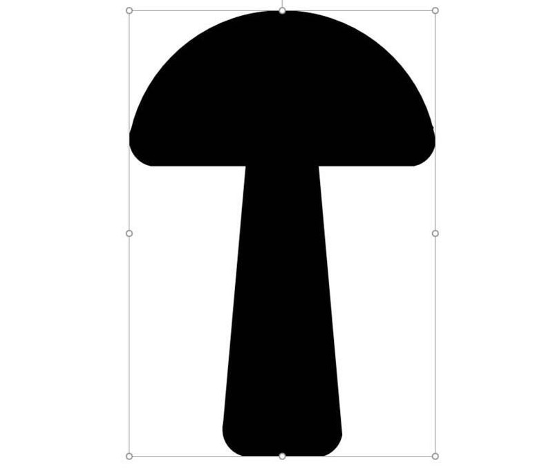 Graphic method of drawing mushroom icon in PPT