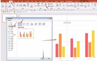 Steps to create a mixed line and column chart in PPT