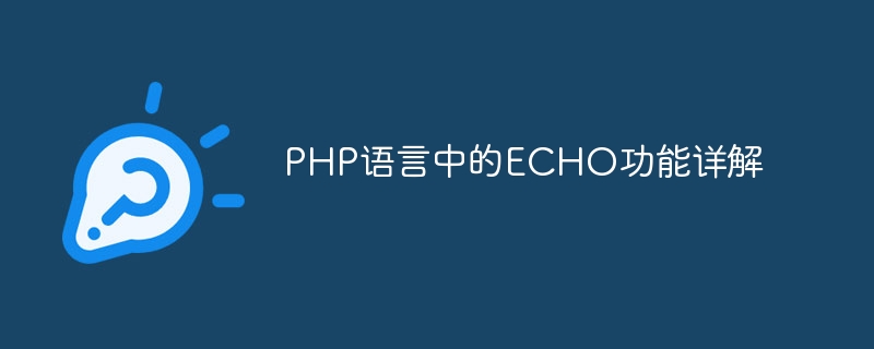 PHP 언어의 ECHO 함수에 대한 자세한 설명