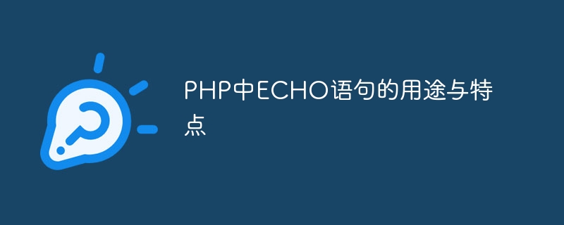 PHP에서 ECHO 문의 목적과 특징