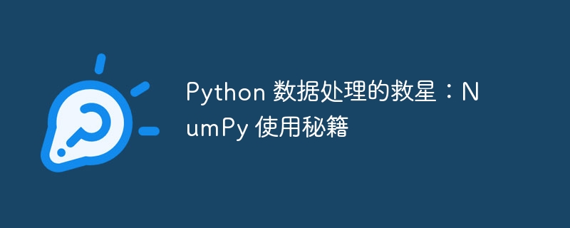 python 数据处理的救星：numpy 使用秘籍