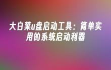 大白菜u盘启动工具：简单实用的系统启动利器