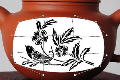 Detailed steps for engraving patterns on a teapot using Photoshop