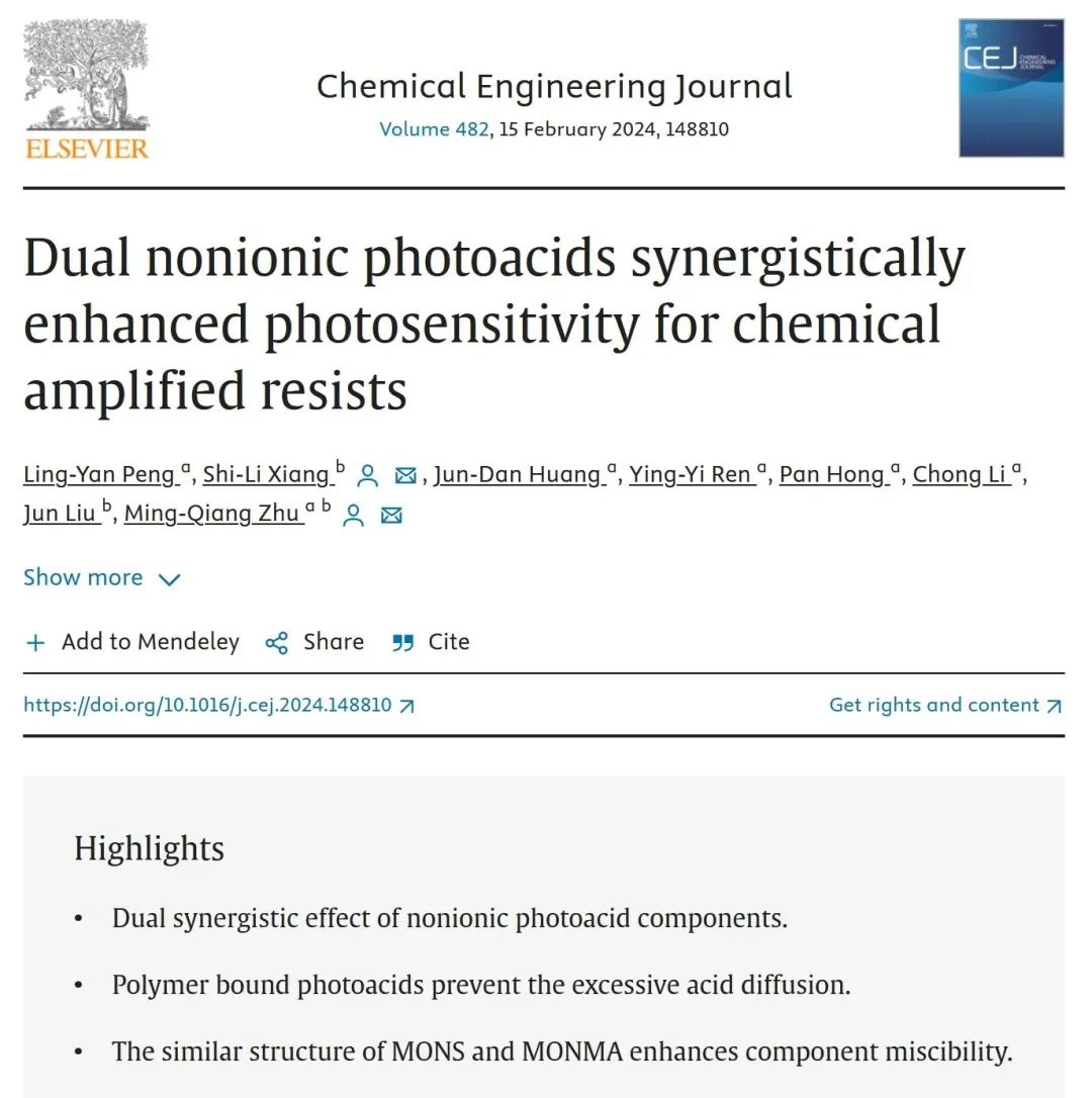 Our countrys scientific research team completed preliminary verification of new photoresist technology, which has better performance than most commercial photoresists