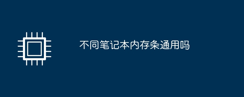 메모리 스틱은 다른 노트북에 공통적으로 사용됩니까?