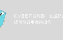 Go语言开发利器：发掘那些提供可调用库的项目