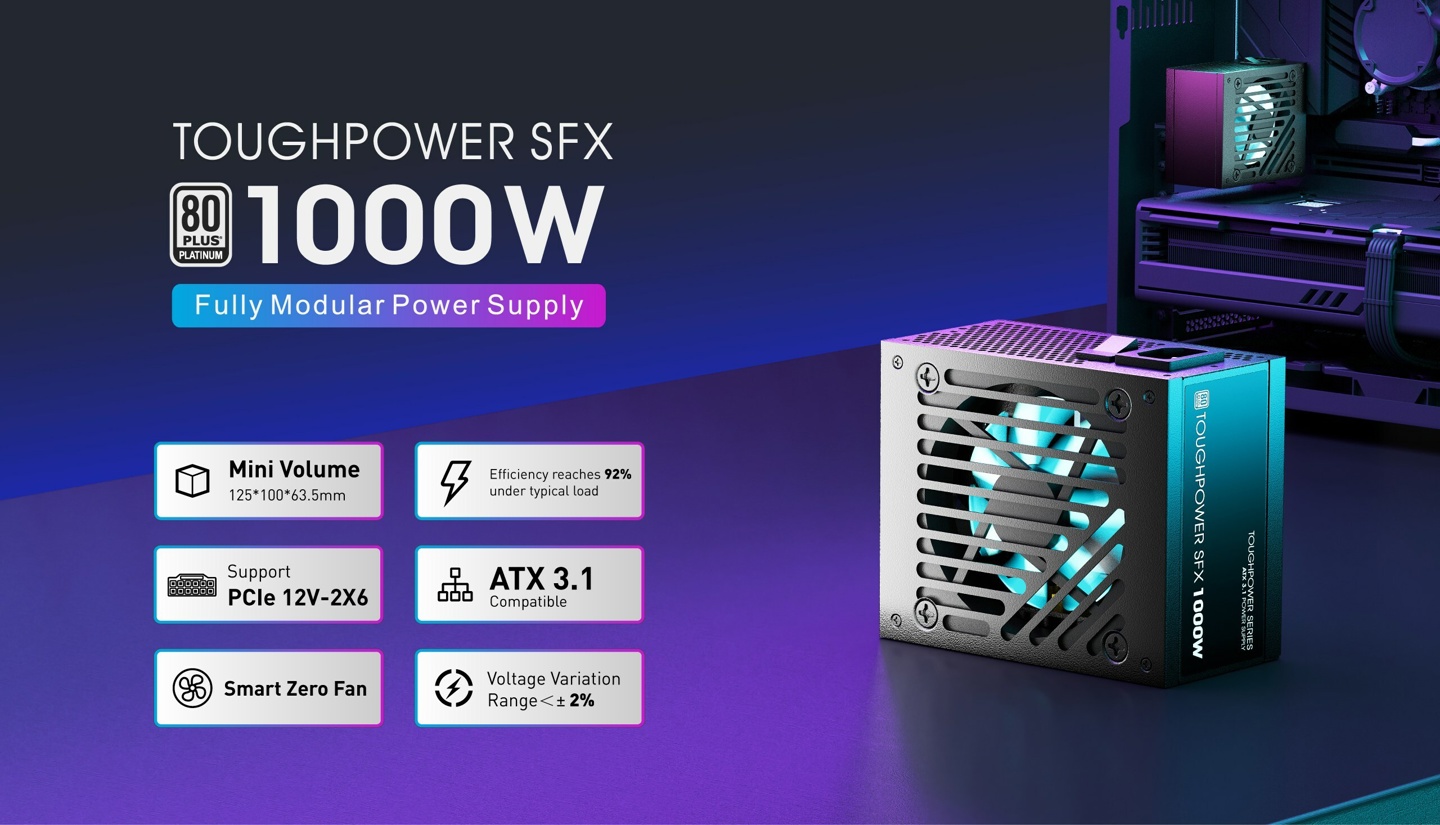 CE-LINK 推出 Toughpower SFX 1000W 电源：80 Plus 白金认证，ATX 3.1 标准