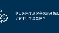Wie speichere ich Toutiao-Videos im Fotoalbum? Wie entferne ich Wasserzeichen?