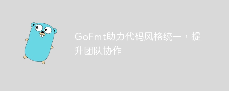 GoFmt helps unify code styles and improve team collaboration