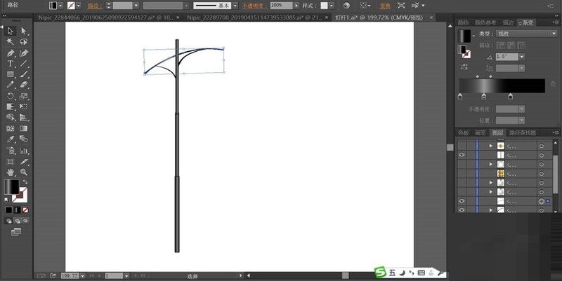 Operation content of making street light poles with AI