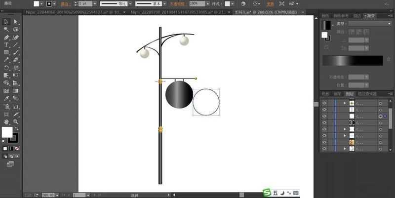 Operation content of making street light poles with AI