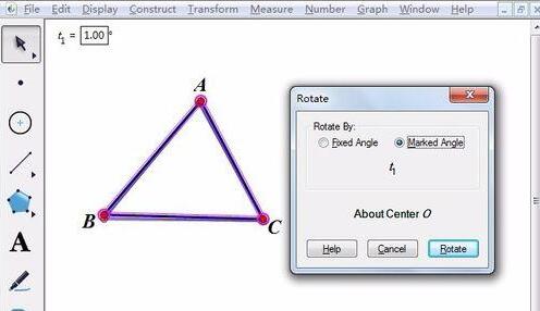 Graphic and text operations for creating translation and rotation animations using geometric sketchpad