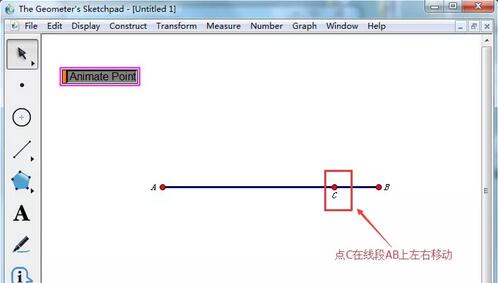 Detailed method of designing animation using action buttons in Geometric Sketchpad