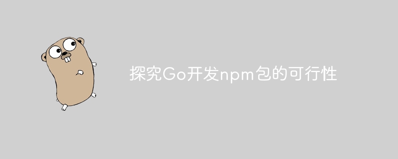 探討Go開發npm包的可行性