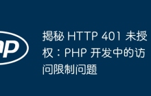 揭秘 HTTP 401 未授权：PHP 开发中的访问限制问题