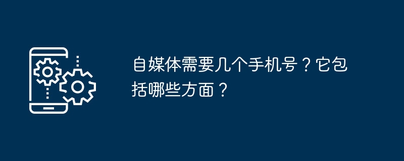 셀프 미디어를 위해서는 몇 개의 휴대폰 번호가 필요합니까? 그것은 무엇을 포함합니까?