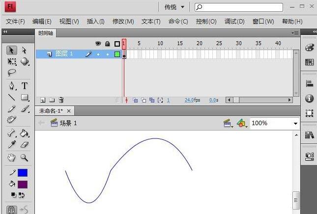 Flash变形线条并连接的操作教程