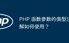 PHP 函数参数的类型注解如何使用？