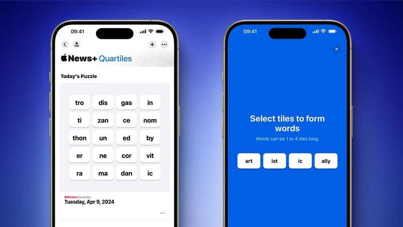 苹果 iOS 17.5 为 Apple News+ 订阅者新增“Quartiles”文字游戏