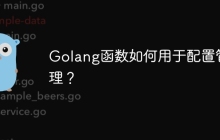 Golang函数如何用于配置管理？