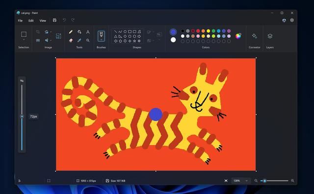 win11预览版Paint画图应用更新 新增隐藏背景复制可见图层等