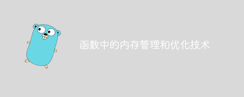 関数におけるメモリ管理と最適化テクニック