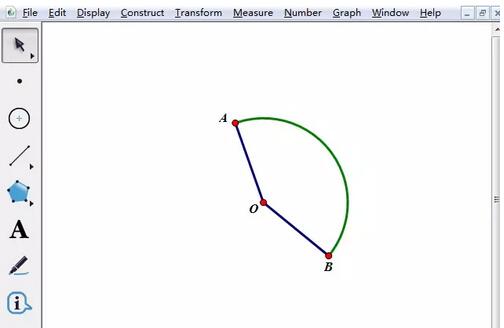 The operation content of drawing the fan-shaped shadow part on the geometric sketchpad