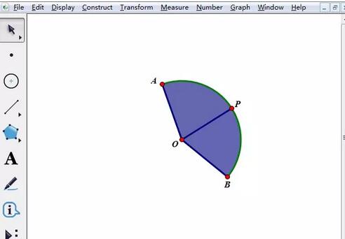 The operation content of drawing the fan-shaped shadow part on the geometric sketchpad