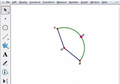 The operation content of drawing the fan-shaped shadow part on the geometric sketchpad