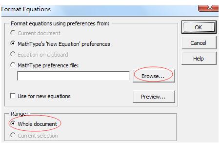 Processus opérationnel pour la modification par lots des formats de formule MathType