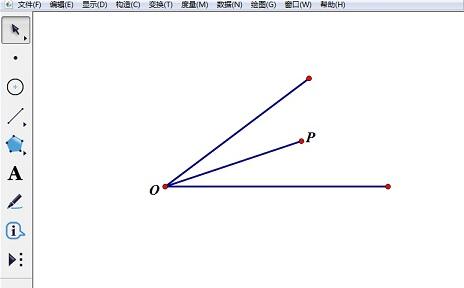 Langkah-langkah membina pembahagi dua sudut menggunakan pembaris dan kaedah lukisan kompas pada Geometric Sketchpad