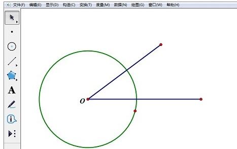 Langkah-langkah membina pembahagi dua sudut menggunakan pembaris dan kaedah lukisan kompas pada Geometric Sketchpad