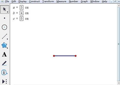 Eine grafische Methode zum Zeichnen eines Dreiecks mit bekannten drei Seitenlängen mithilfe eines geometrischen Skizzenblocks