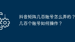 Douyin Matrix で何百ものアカウントを取得するにはどうすればよいですか?何百ものアカウントを運用するにはどうすればよいですか?
