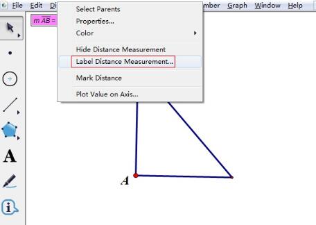 Steps to change the name of a measure value in Geometry Sketchpad