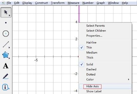 几何画板隐藏坐标轴的简单操作过程