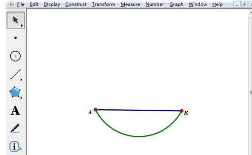 Steps for drawing a bow shape on the geometric sketchpad