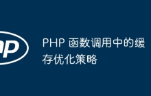 PHP 函数调用中的缓存优化策略