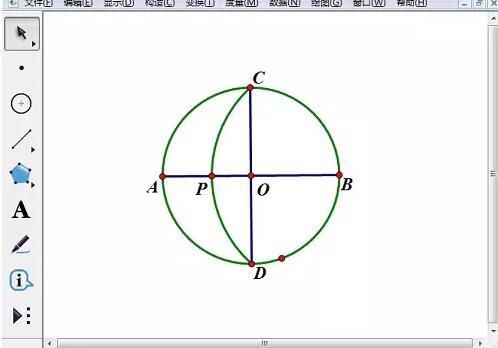 Kaedah khusus menggunakan Geometric Sketchpad untuk mencipta animasi melipat bulatan sepanjang diameternya.