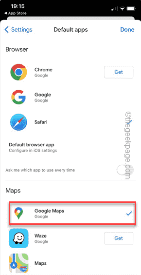 How to make Google Maps the default map in iPhone