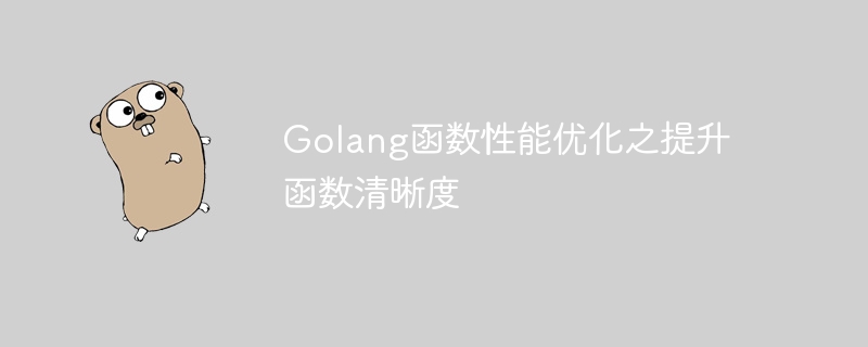 Golang函数性能优化之提升函数清晰度