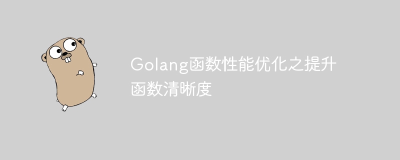 함수 명확성을 향상하기 위한 Golang 함수 성능 최적화