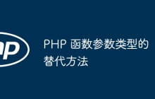 PHP 函数参数类型的替代方法