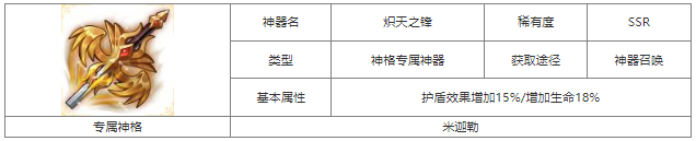 第七幻域炽天之锋神器属性及获取方法 具体介绍