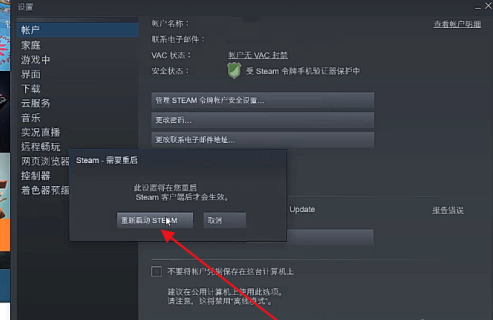 Steam で新しいインターフェースを設定する方法