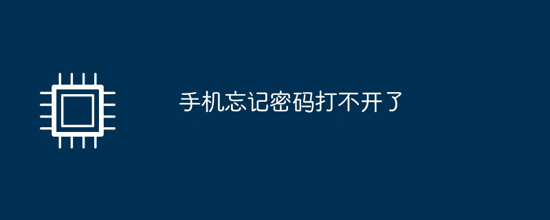 パスワードを忘れてしまい、携帯電話を開くことができません。