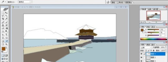 How to draw a seaside trestle in PS_Sharing the steps to draw a seaside trestle in PS