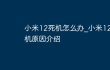 小米12死机怎么办_小米12死机原因介绍