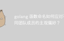 golang 函数命名如何应对不同团队成员的主观偏好?